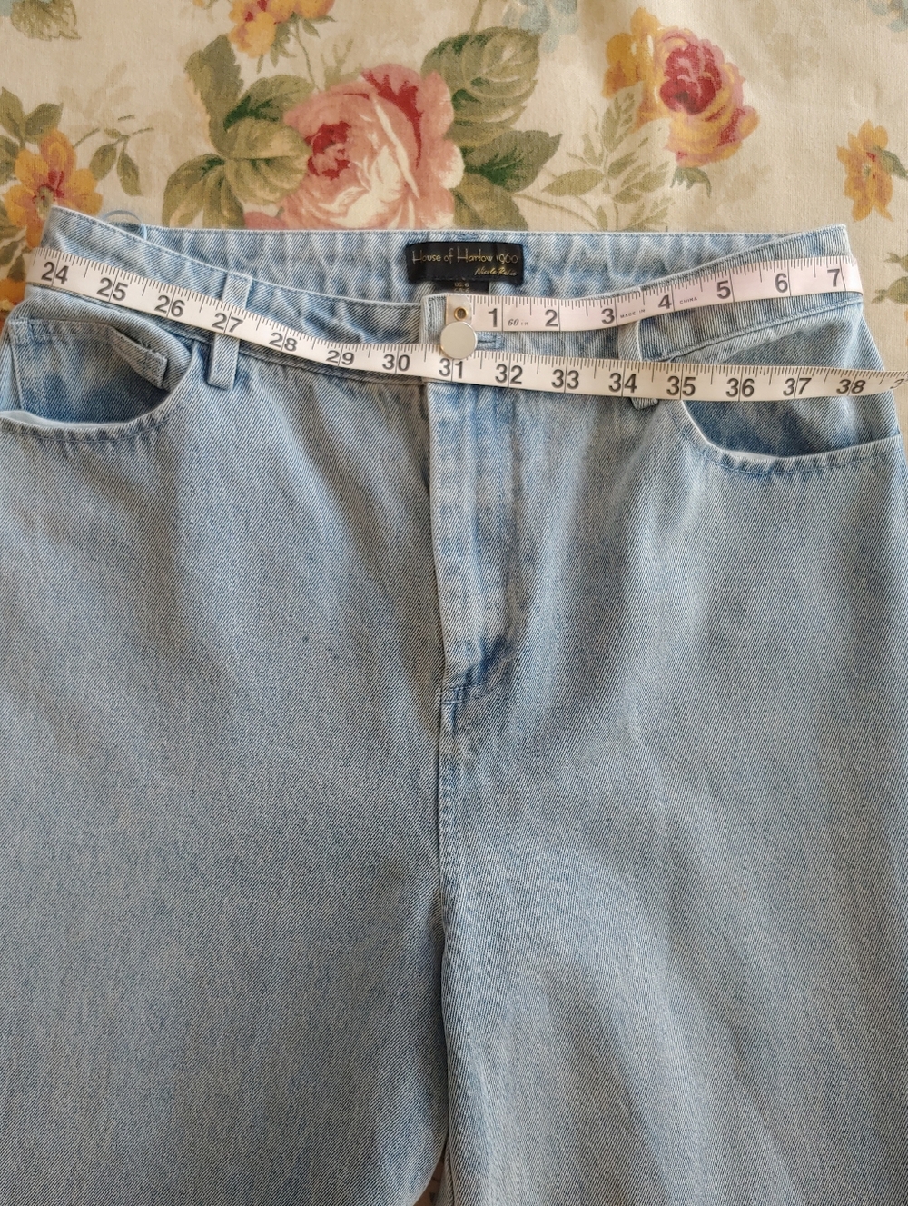 House of Harlow 1960 Light Wash Studded Wide Leg Jeans Women's 6 - Picture 8 of 16